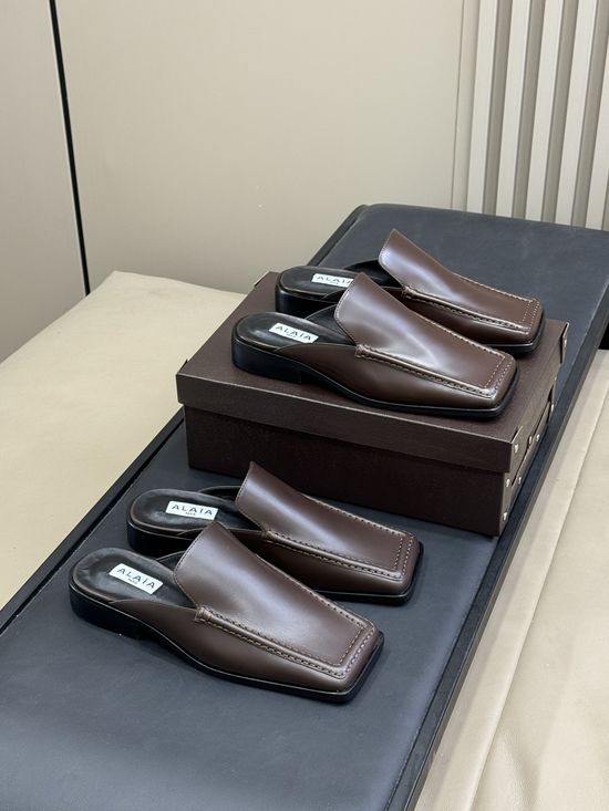 Alaia Premium Leather Square Toe Footwear Collection