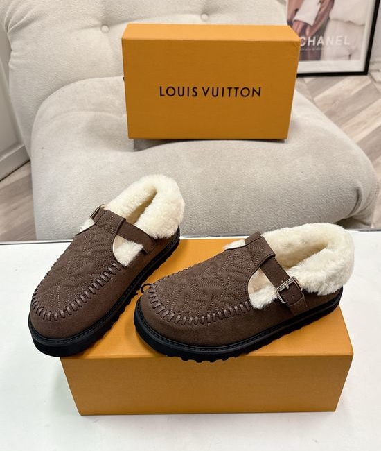Louis Vuitton LV Warm Wool Lined Non-Slip Platform Mules