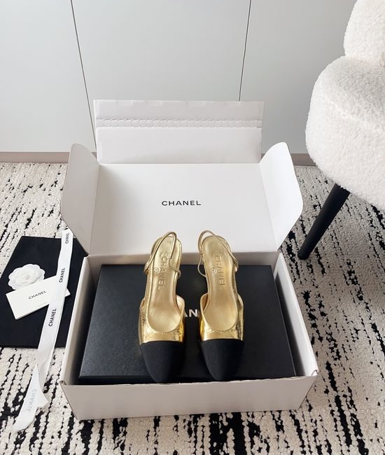 Chanel Elegant Hollow Pumps with Decorative Metal Buckle Leather Sole