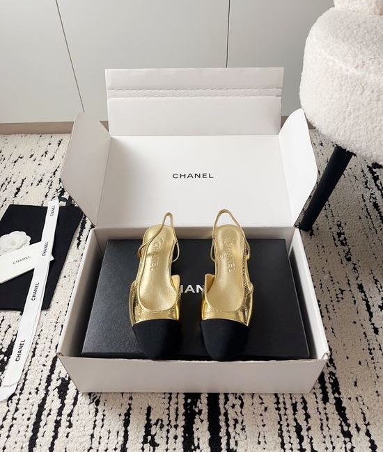 Chanel Luxury Leather Hollow Out Dress Pumps with Metal Buckle