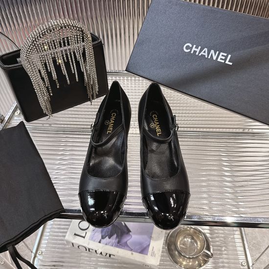 Chanel Retro Leather Mary Janes with Decorative Heel