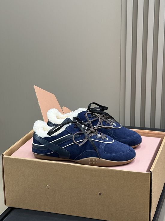 Miu Miu Classic Wool-Lined Derby Shoes