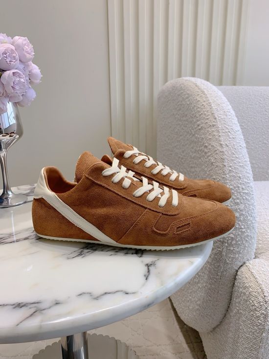 Rick Owens Vintage-style Leather Sneakers with Luxury Touch