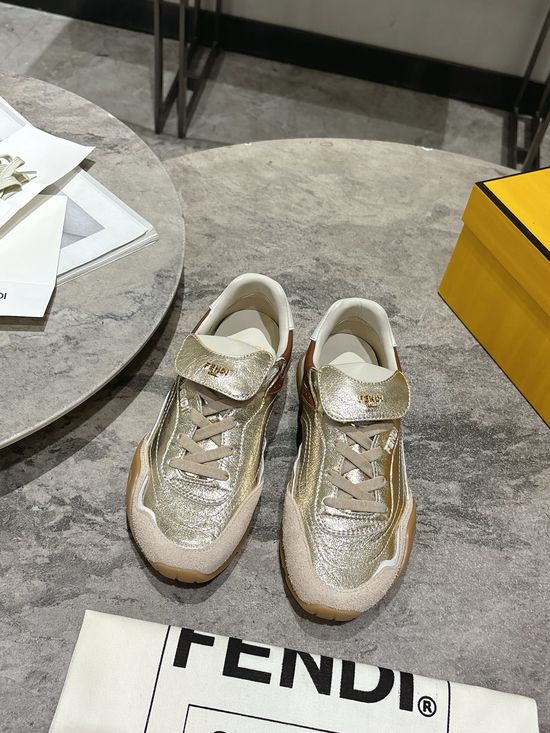 Fendi Suede Lace Up Casual Comfort Sneakers