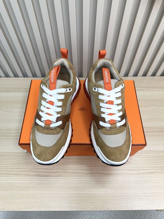 Hermes Premium Leather Retro Style Comfortable Casual Board Shoes