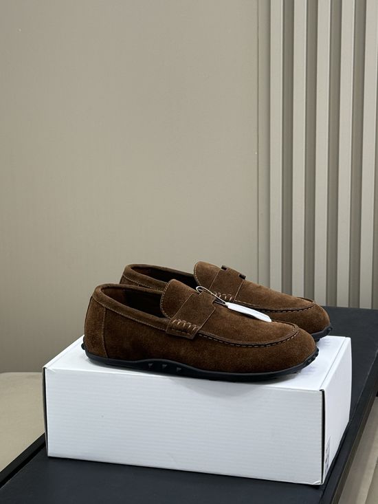 Hermes Classic Suede Loafers Comfortable Casual Daily Slip On Shoes