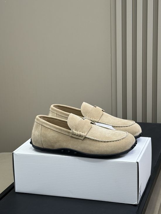 Hermes Classic Suede Loafers Comfortable Casual Daily Slip On Shoes