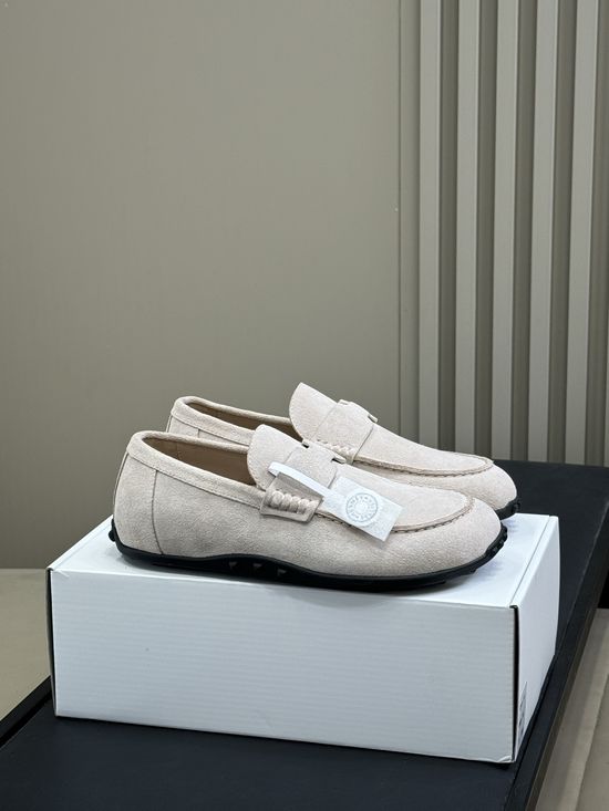 Hermes Classic Suede Loafers Comfortable Casual Daily Slip On Shoes