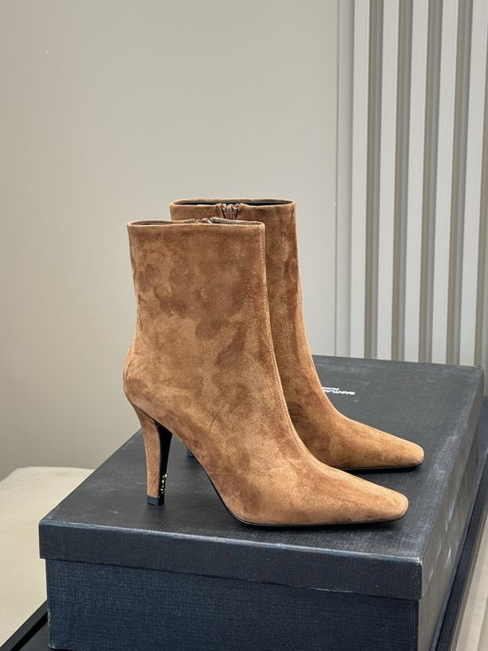 Yves Saint Laurent Genuine Leather Boots Soft Lined Comfortable Non-slip Sole