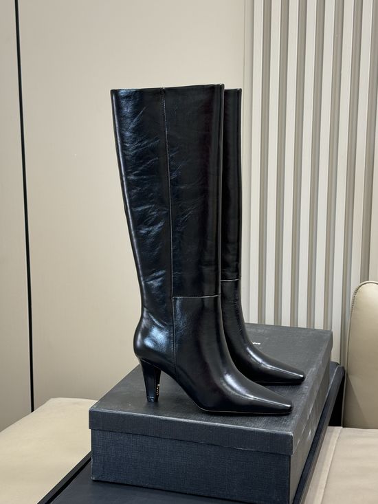 Yves Saint Laurent Genuine Leather Boots Soft Lined Comfortable Non-slip Sole