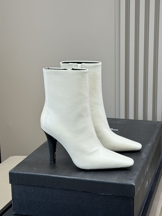Yves Saint Laurent Genuine Leather Boots Soft Lined Comfortable Non-slip Sole