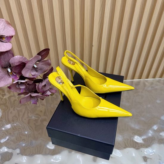 Yves Saint Laurent Chic Metal Chain Pointed Toe High Heels