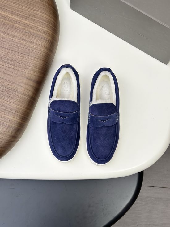 Brunello Cucinelli Premium Suede Leather Casual Comfort Sneakers