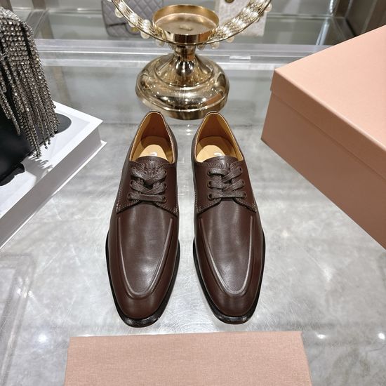 Miu Miu Vintage Distressed Leather Loafers Classic Retro Design