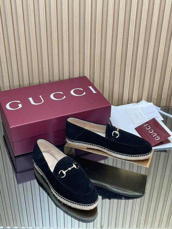 Gucci Classic Espadrille Loafers Comfortable Slip On Casual Shoes