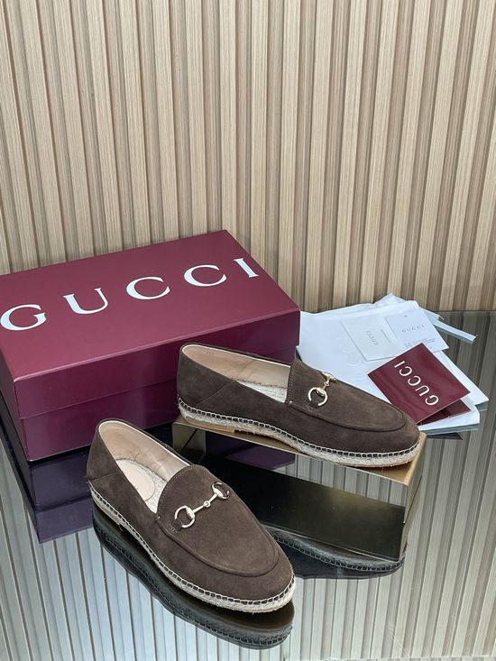 Gucci Classic Espadrille Loafers Comfortable Slip On Casual Shoes