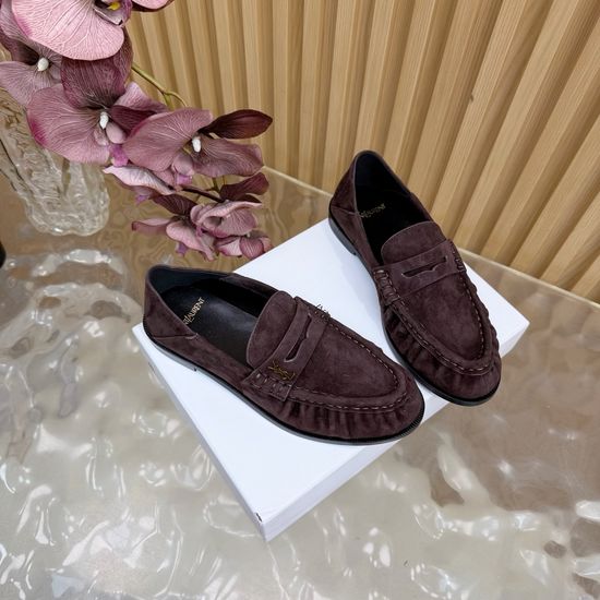 Yves Saint Laurent Classic Logo Loafers with Almond Toe Design