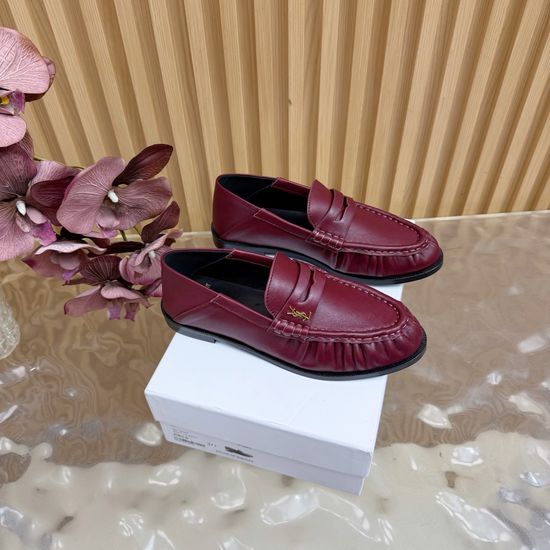 Yves Saint Laurent Classic Logo Loafers with Almond Toe Design