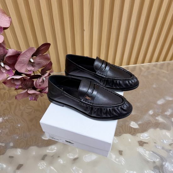 Yves Saint Laurent Classic Logo Loafers with Almond Toe Design