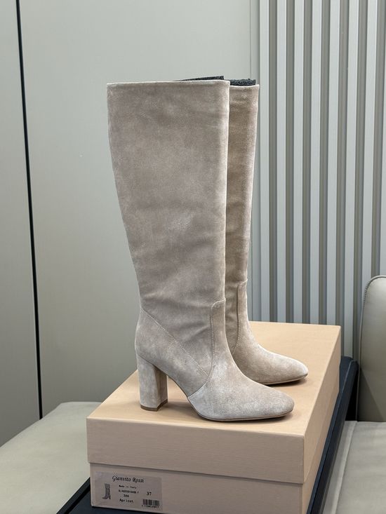 Gianvito Rossi Retro Suede Low Block Heel Ankle Boots Comfortable