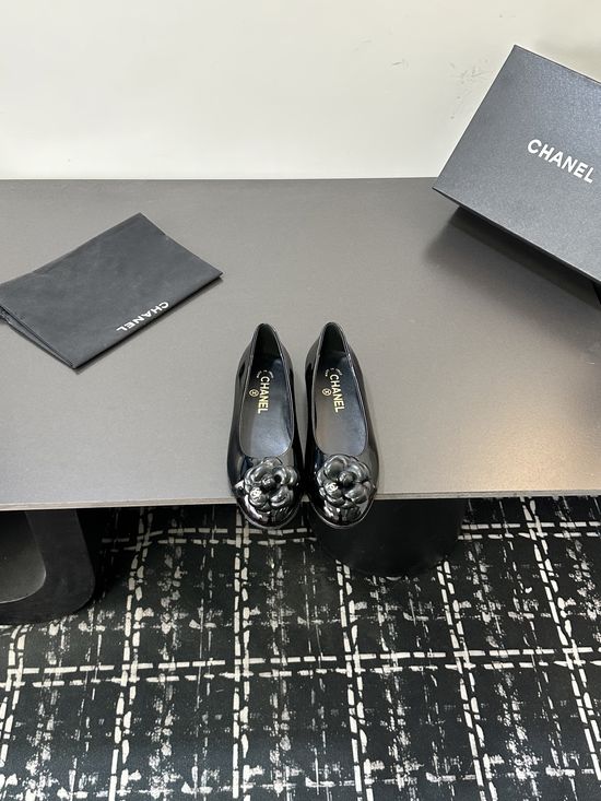 Chanel Camellia Decor Mary Jane Soft Sheepskin Flat Shoes