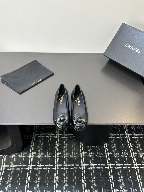 Chanel Camellia Decor Mary Jane Soft Sheepskin Flat Shoes