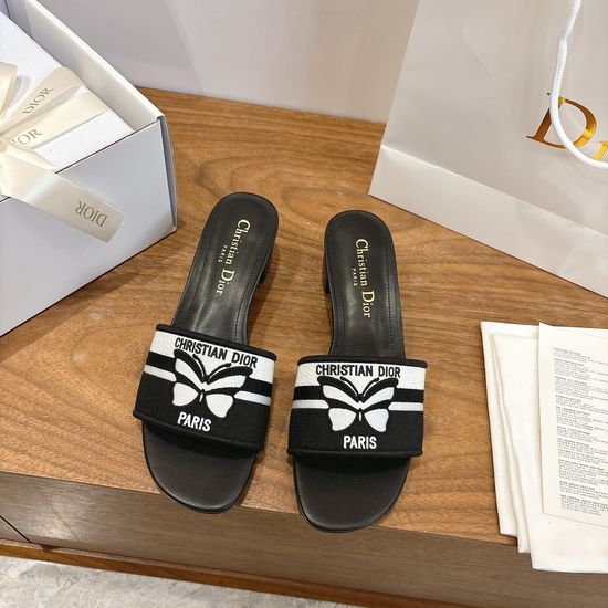 Christian Dior Color Block Stiletto Heel Sandals with Embroidered Logo