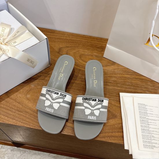 Christian Dior Color Block Stiletto Heel Sandals with Embroidered Logo