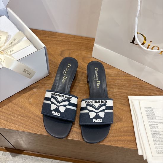 Christian Dior Color Block Stiletto Heel Sandals with Embroidered Logo
