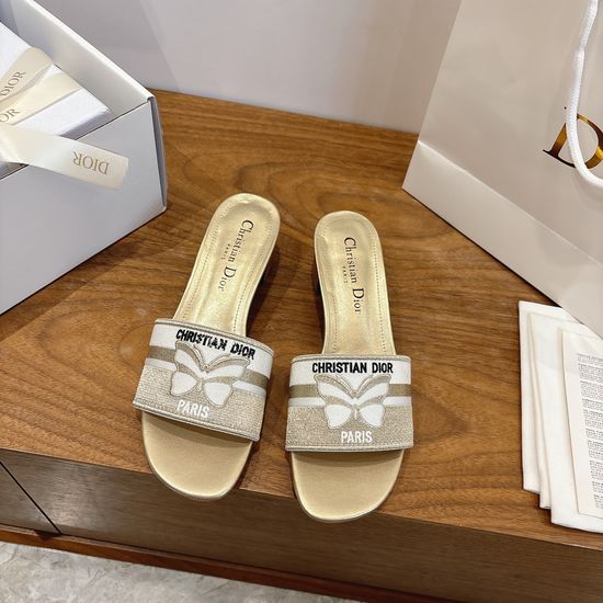 Christian Dior Color Block Stiletto Heel Sandals with Embroidered Logo