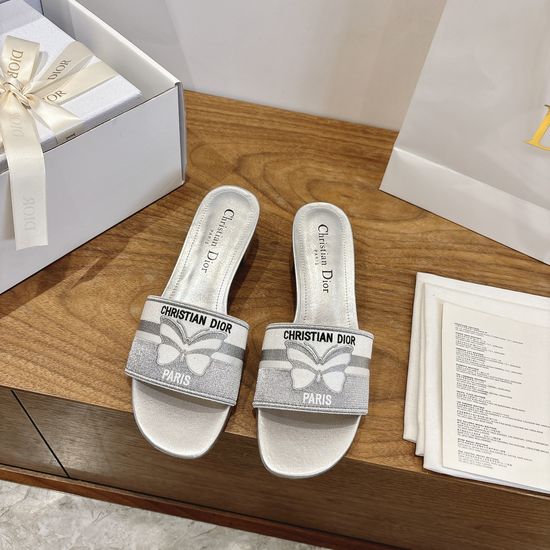 Christian Dior Color Block Stiletto Heel Sandals with Embroidered Logo