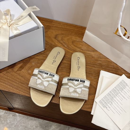 Christian Dior Chunky Heel Gel Color Sandals with CD Logo Embroidery
