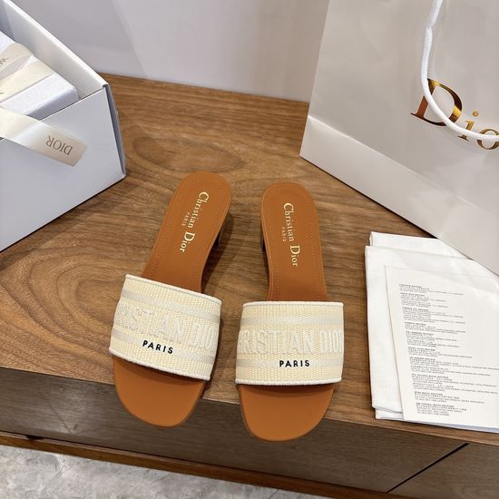 Christian Dior Square Toe Sandals with CD Logo and Chunky Heel