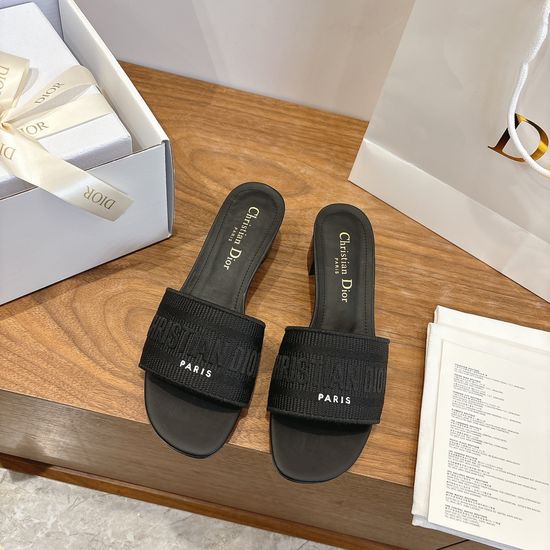 Christian Dior Square Toe Sandals with CD Logo and Chunky Heel