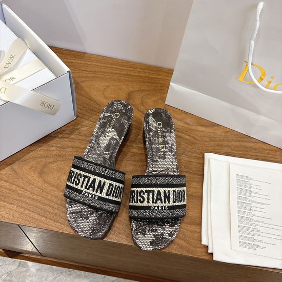 Christian Dior Square Toe Sandals with CD Logo and Chunky Heel