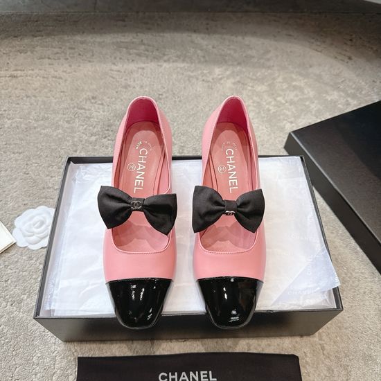 Chanel Bow Decor Mary Jane Premium Leather Comfortable Flats