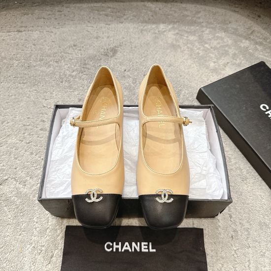 Chanel Vintage Square Toe Mary Jane Soft Leather Ballet Flats