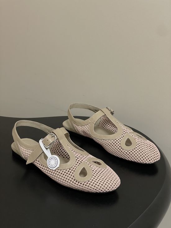 Hermes Hollow Out Slip On Casual Flat Sandals