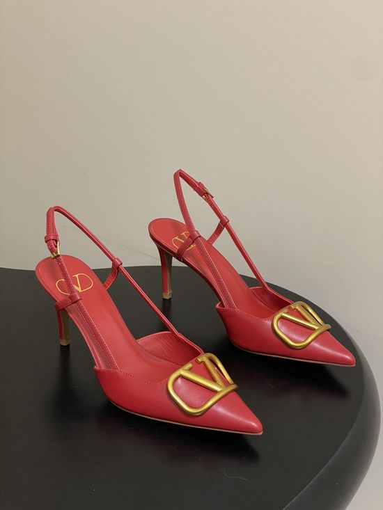 Valentino Elegant V-Logo High Heels with Platinum Accents
