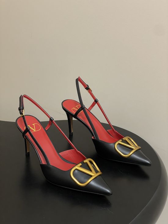 Valentino Elegant V-Logo High Heels with Platinum Accents