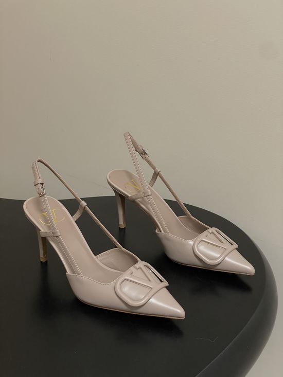 Valentino Elegant V-Logo High Heels with Platinum Accents