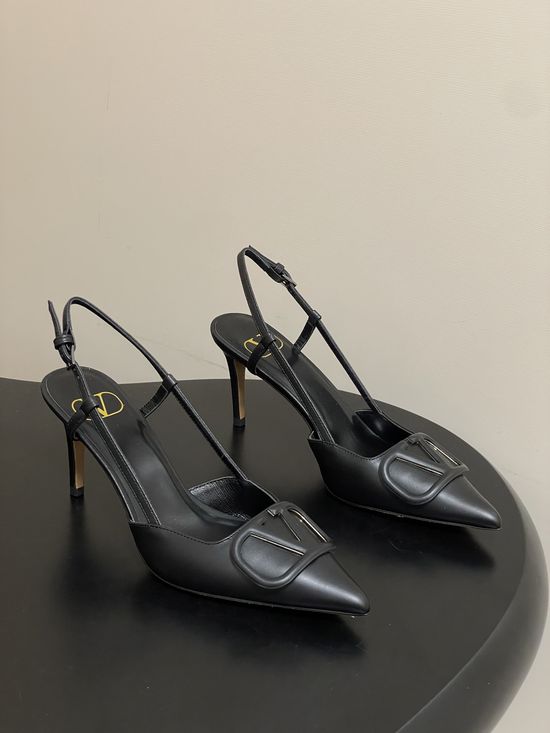 Valentino Elegant V-Logo High Heels with Platinum Accents