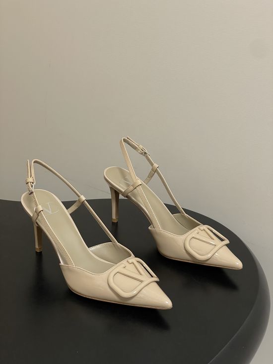 Valentino Elegant V-Logo High Heels with Platinum Accents