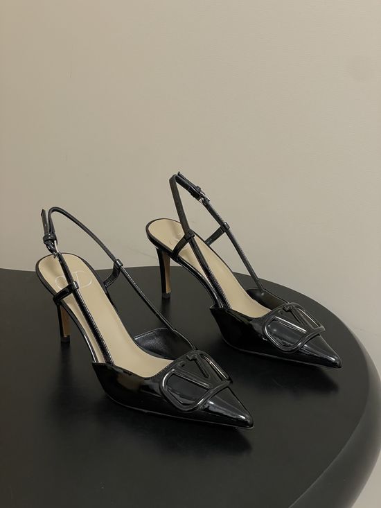 Valentino Elegant V-Logo High Heels with Platinum Accents