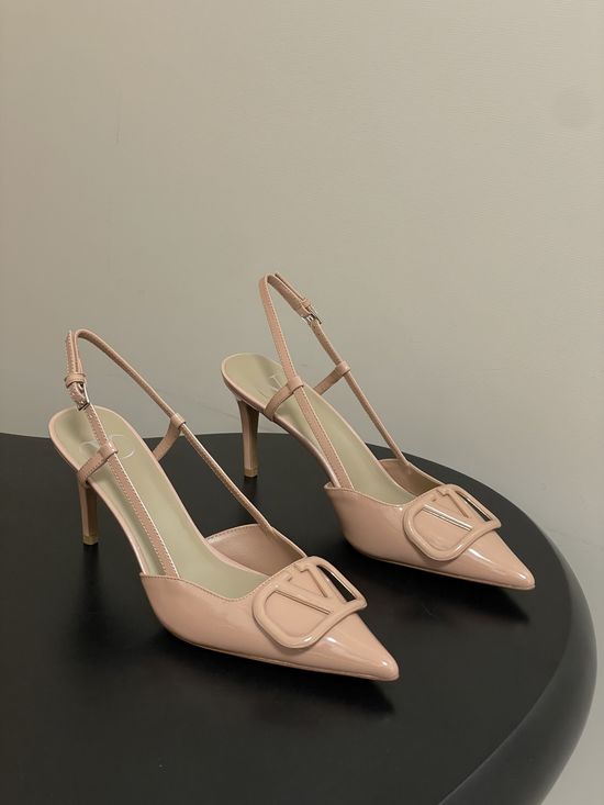 Valentino Elegant V-Logo High Heels with Platinum Accents