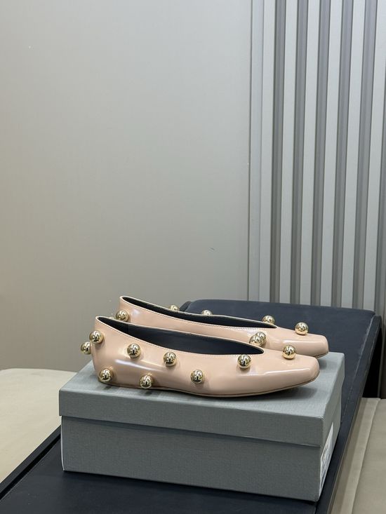 Balenciaga Shiny Patent Leather Square Toe Flat Dress Shoes