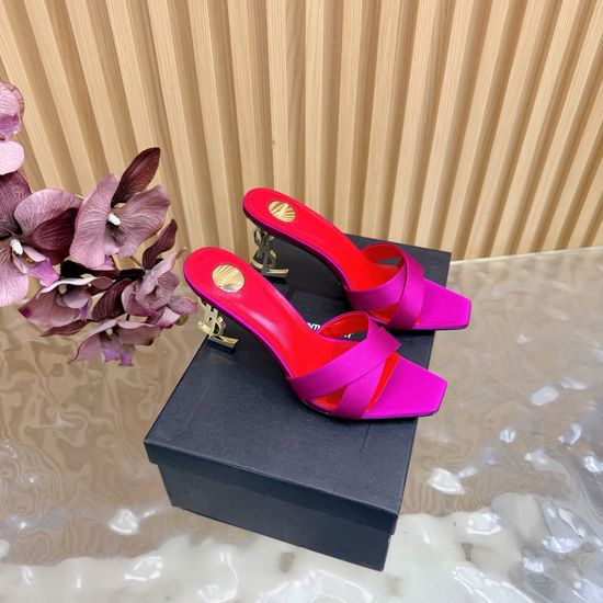 Yves Saint Laurent Elegant Cross-Strap High Heels with Metal Accents