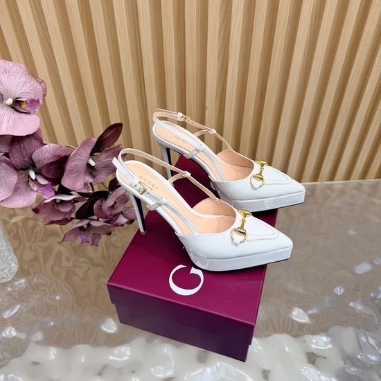 Gucci Hardware Decor Platform Pointed Toe High Heel Sandals
