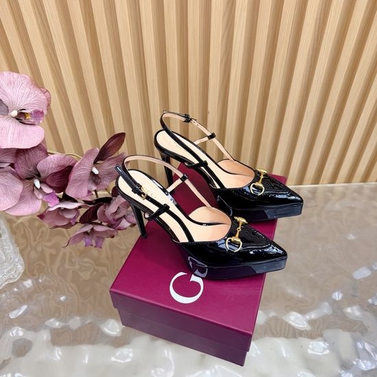 Gucci Hardware Decor Platform Pointed Toe High Heel Sandals