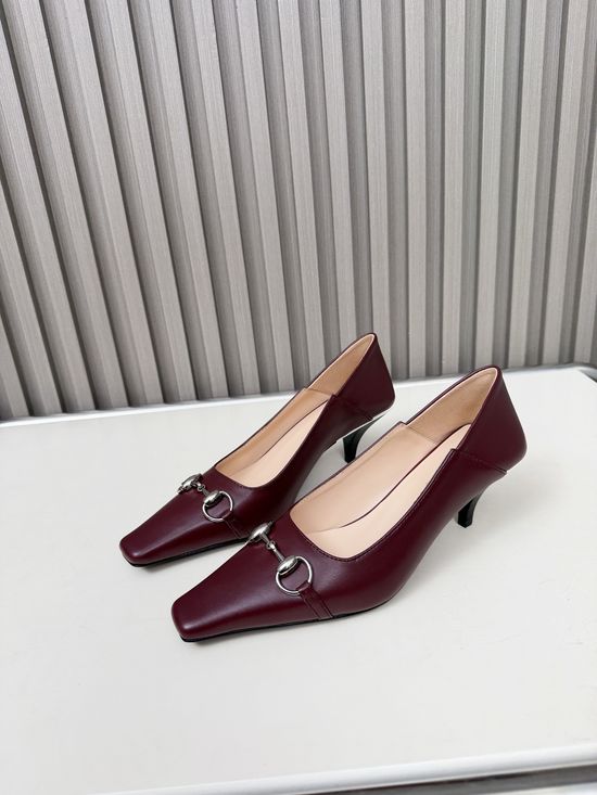 Gucci Versatile Sheepskin Kitten Heel Two-Way Dress Shoes
